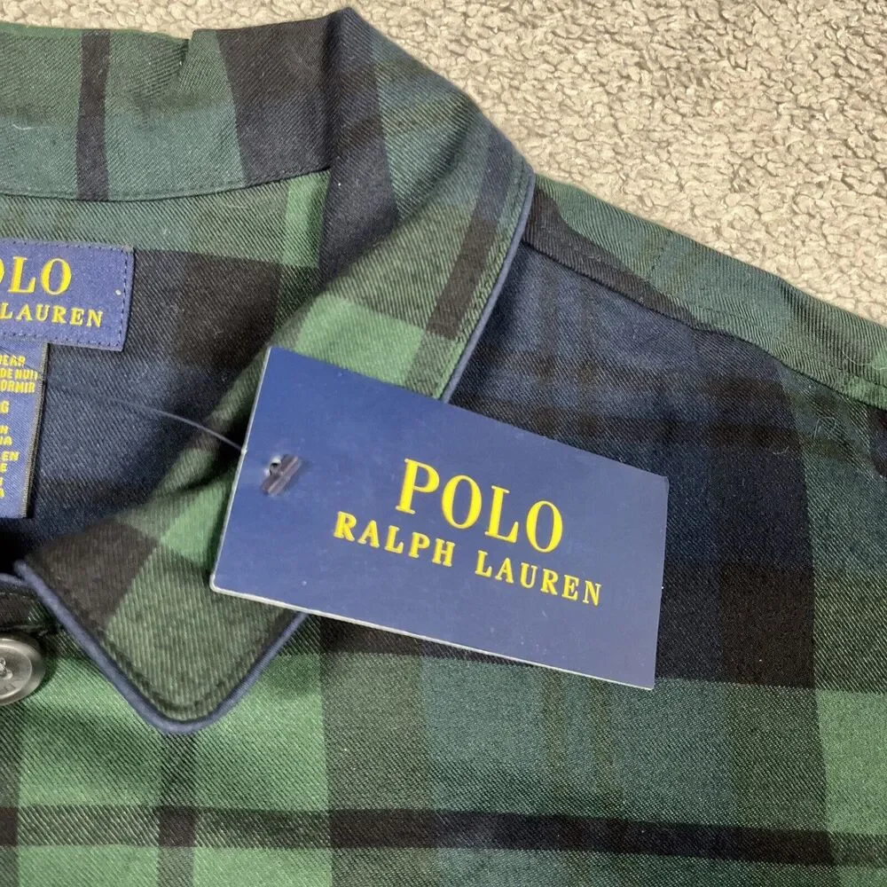Polo Ralph Lauren Pajama Shirt Mens Large Sleepwear Plaid Comfy Cozy Cabin NWT - Picture 4 of 14